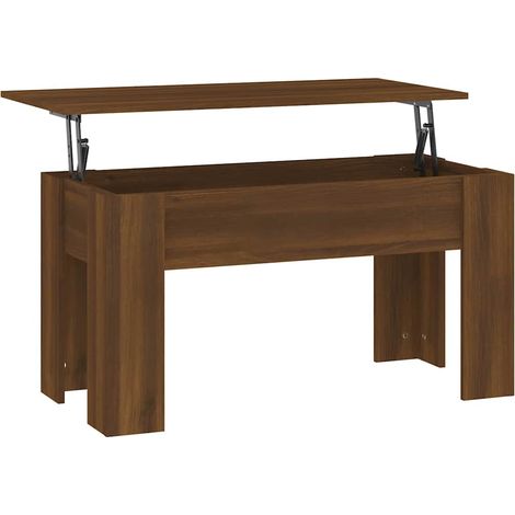 vidaXL Mesa de centro madera de ingeniería marrón roble 101x49x52 cm (1/2)