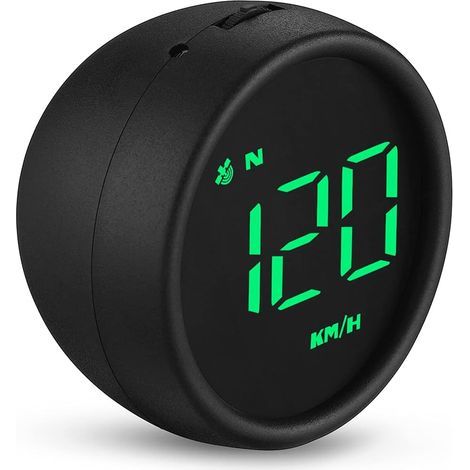 Universel Numérique Compteur De Vitesse GPS, avertissement de survitesse, mesure du kilometrage, rappel de conduite de fatigue pour tous les vehicules(Noir) (1/5)