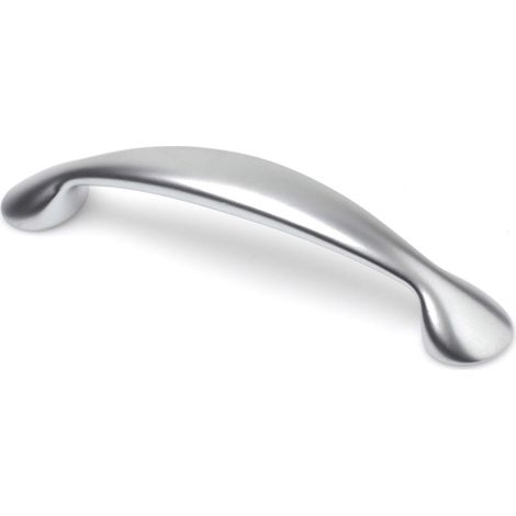 Asa de zamak con acabado cromo mate, dimensiones:120x21x25mm y entrepuntos:96mm -