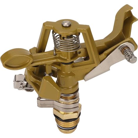 Rotary Sprinkler Garden Zinc Alloy Watering Head 360 Degree Range 15 m G1/2 Thread Circular Cover Uniform 12L/min Max Flow Rate for Lawn Patio Irrigation Surfa (1/5)