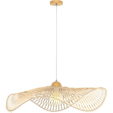 Suspension D75 cm en bambou avec fil blanc - Jipi