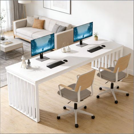 Bureau exécutif double poste de travail pour deux personnes, table d'ordinateur partagée (plateau seul) (1/5)