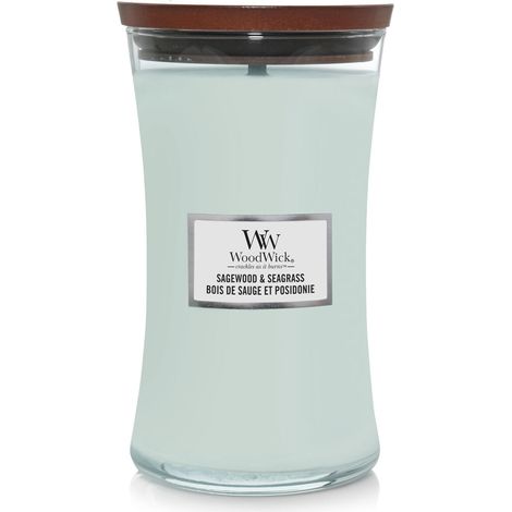 Woodwick Candela Grande con Stoppino Scoppiettante Sagewood and Seagrass 130 Ore (1/5)