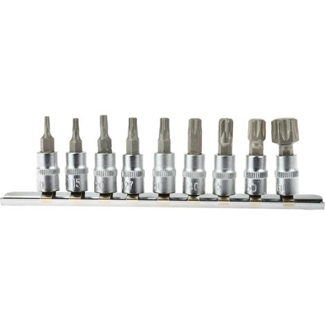 Set di 9 chiavi Torx T10-60 da 1/4" CRV (10/20) (1/2)