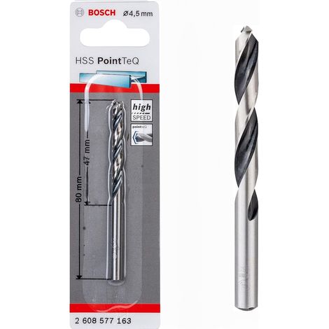 Bosch Professionel HSS- PointTeQ Ø 4,5 x 47 x 80 mm Metallbohrer