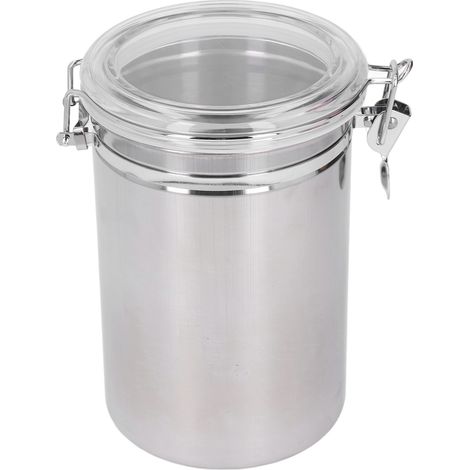 Boîte de Rangement Hermétique en Acier Inoxydable 2100ml pour Aliments Secs, Thé, Lait en Poudre (1/5)
