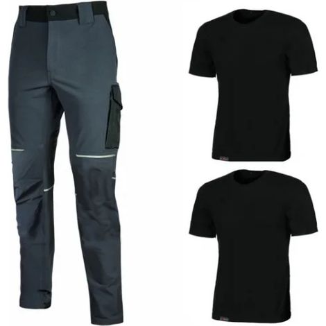 KIT T-SHIRT + PANTALONE 'WORK WEAR' tg. M (maglia black carbon / pantalone asphalt grey) (1/3)