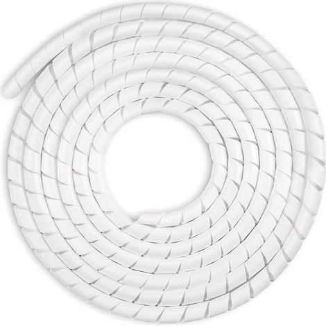Universeller, flexibler Spiralkabelschutzschlauch 6 mm, Kabelmanagement-Set, 1 Packung Spiralkabelschutzschläuche zum Schutz von TV-/PC-/USB-/TV-/AUX-Antennenkabeln (15 m), Weiß (6 mm, 15 m) (1/5)