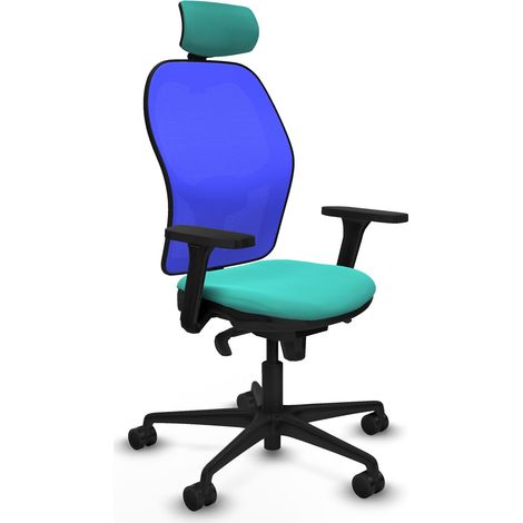 Jorquera sincro malla azul similpiel turquesa brazos 3D base nailon cabecero 2D ruedas 65mm nailon (1/5)