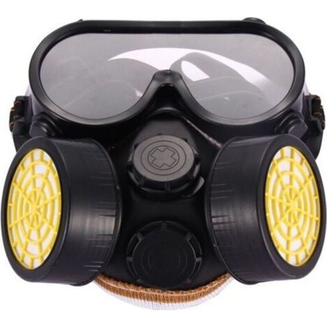 Masque respiratoire anti-poussière à double cartouche, anti-gaz chimique, filtre à peinture avec boîte à charbon actif (1/5)