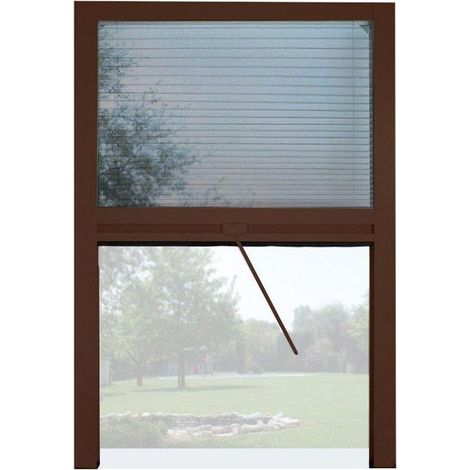 Zanzariera a Plisse per Finestra 160x160 cm Riducibile Marrone (1/2)