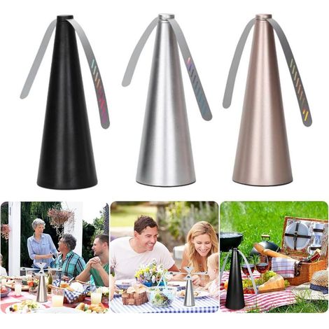 Fliegenabwehrventilator, tragbarer Fliegenabwehrventilator, Tischventilator, für Tisch, Terrasse, Restaurant, Batterie erforderlich (1, Gold) (1/4)