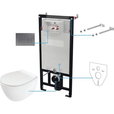 Deante Ensemble de toilettes 6 en 1 blanc design moderne (1/3)