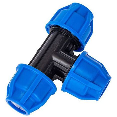 Raccordi a T a innesto rapido in plastica PE da 32 mm x 32 mm, adatti per tubi in PPR, PE, PVC e altri materiali, e accessori per l'irrigazione da giardino.