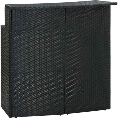 vidaXL Mesa alta de jardín ratán sintético negro 120x55x110 cm (1/5)