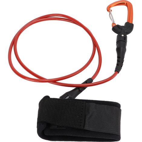 Corde de sécurité pour apnée, bracelet poignet avec mousqueton, équipement plongée sous-marine orange (1/5)