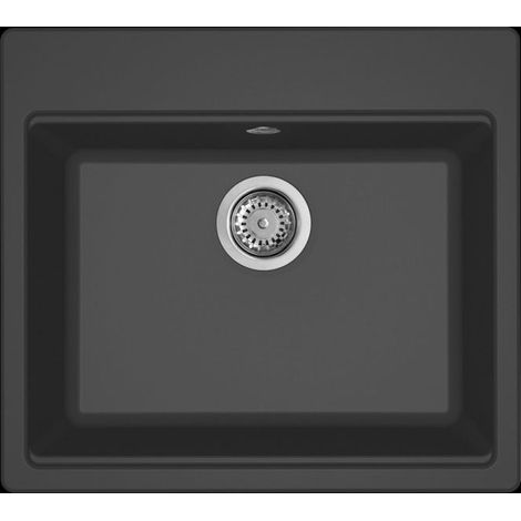 Elleci Lavello da Incasso Granitek Time 105 Monovasca 57x51 cm Nero Matt