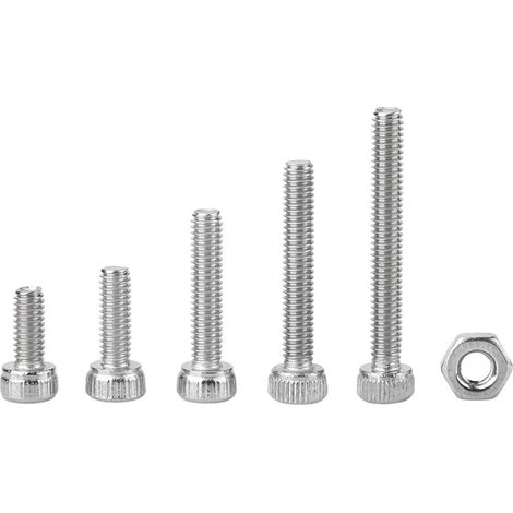 M2.5 Coffret de 210pcs Vis à Tête Cylindrique Six Pans Creux Assortiment en Acier Inoxydable 304 avec Ecrous M2.5 x 6/8/10/12/16/30/25/30mm (1/5)