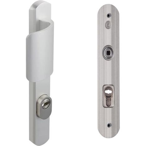 Poignée de porte blindée étroite Secumax Palière Alu argent (7mm/70mm)