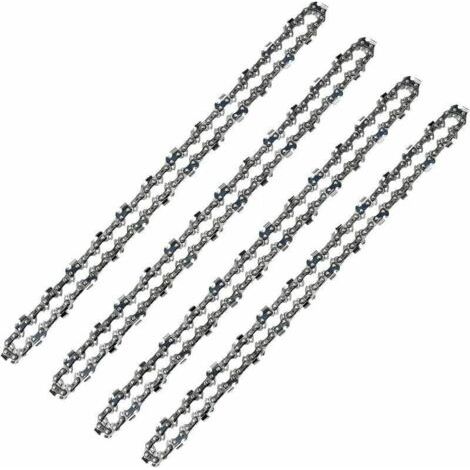 Lot de 4 Chaînes de tronçonneuse - 52 Maillons - Pas de 3/8' LP - Jauge 050' (1,3mm) - Faible Rebond (Low-Kickback) - Pour Guide-Chaîne de 14' (35 cm) (1/5)