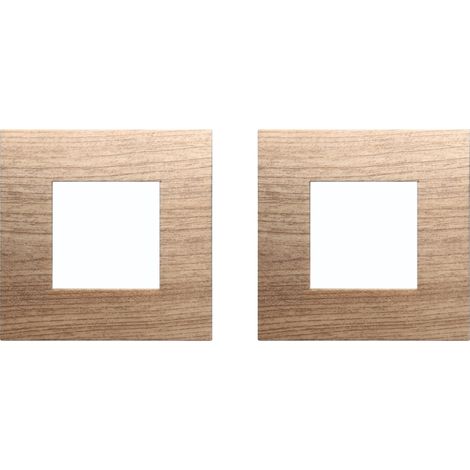 gloca Placche Plastica Compatibili Arké (2 Pezzi Legno Chiaro, 2 Posti) (1/4)