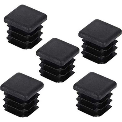 20 tappi per gambe di sedie, tappi quadrati per tubi, tappi quadrati in plastica per gambe di mobili, trampolino, armadio, scaffale, sedia, 25 x 25 mm
