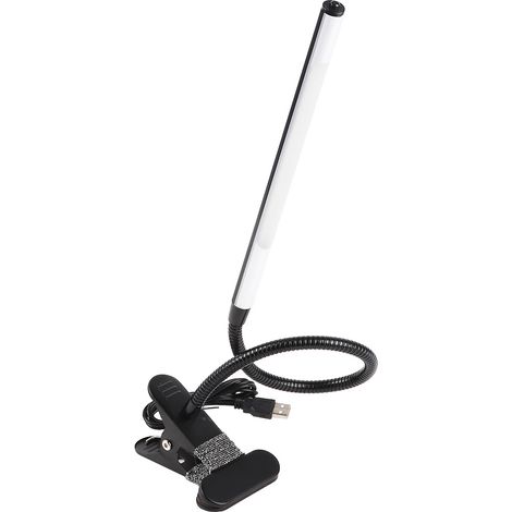 Lampe de bureau LED portable USB à pince, noire, réglable pour tatouage, manucure, maquillage (1/5)