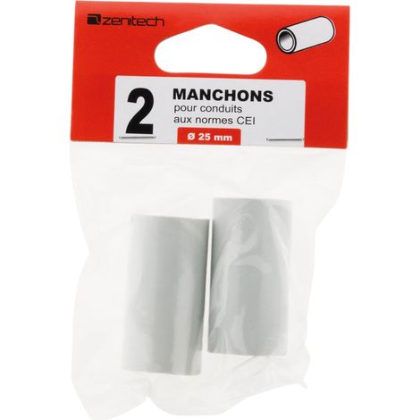 2 manguitos para conductos ø 25mm - Gris