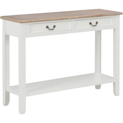 vidaXL Table console Blanc 110x35x80 cm Bois (1/5)