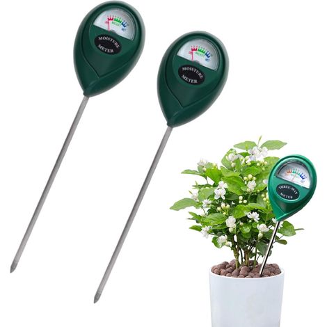 Lot de 2 Capteurs D'Humidité du Sol à Longue Sonde,Testeur Humidité Plante,Capteur de Moniteur d'eau,Hygromètre pour Extérieur et IntéRieur (1/5)