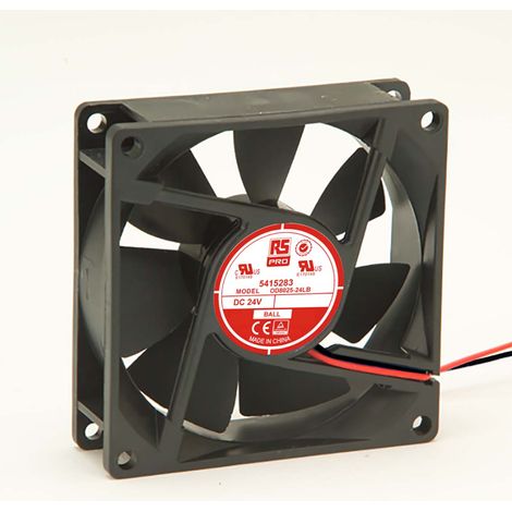 Ventilateur axial RS PRO 24 V dc, 26cfm, 80 x 80 x 25mm, 960mW ( Prix pour 1 ) (1/3)