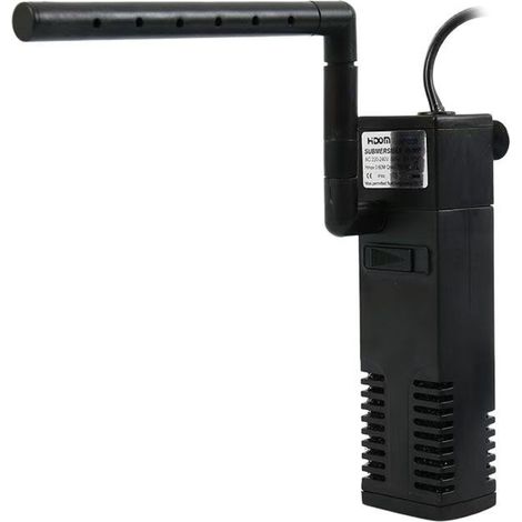 Filtre interne pour aquarium, pompe pour aquarium, débit réglable, filtre pour aquarium avec un débit de 250 L/h, filtre pour aquariums d'eau douce et d'eau de mer. (1/5)