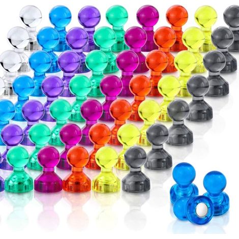 Snap Magnets, 40er-Pack Kühlschrankmagnete in 8 Farben, farbenfroh und praktisch, perfekt für Whiteboards, Schreibtische und Landkarten. (1/4)