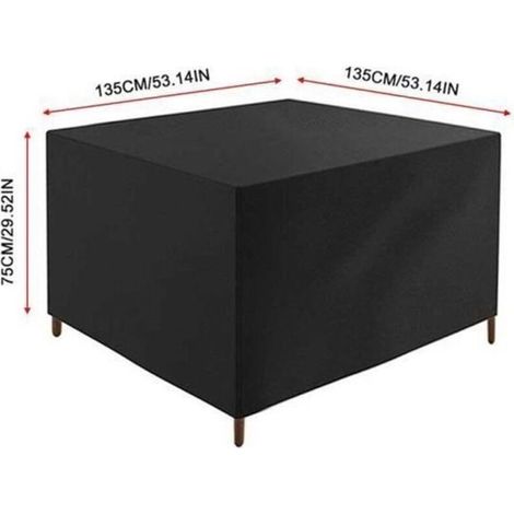 Waterproof 210D polyester cover for garden table, 135x135x75 cm. (1/3)