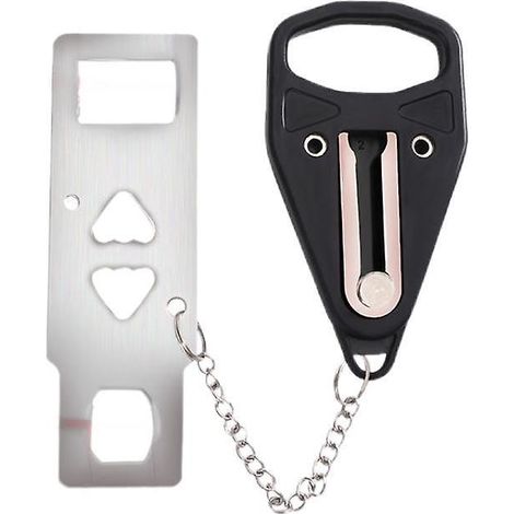serrure De Porte Noire Serrure De Porte Portable Pour Plus D'intimit Et De Scurit Dans Les Htels, Les Voyages, La Maison, Les Appartements Et Les (1/5)