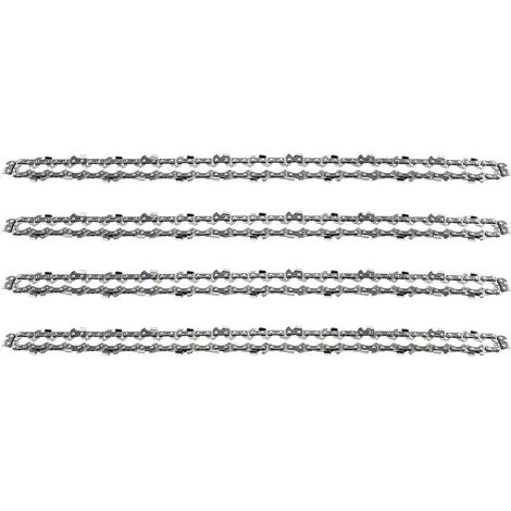 Lot de 4 Chaînes de Tronçonneuse pour Guide Chaîne de 18" (45 cm), 1,3 mm 64 Maillons d'Entraînement, Compatibles avec Stihl, Dolmar, Husqvarna, Einhell, Bosch, Makita et autres
