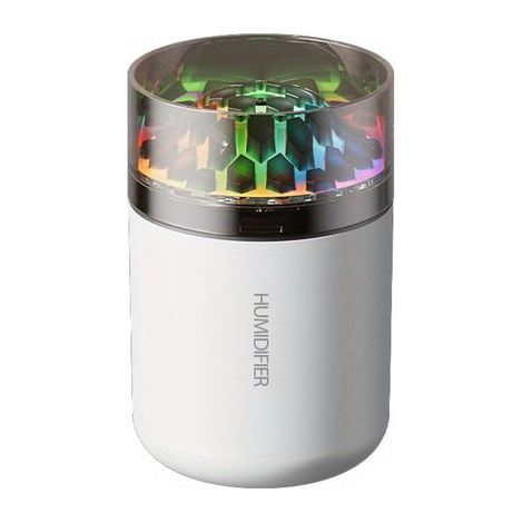 Humidificador con iluminación ambiental de 7 colores，funcionamiento silencioso，mini humidificador USB para coche con una apariencia súper lujosa (1/5)