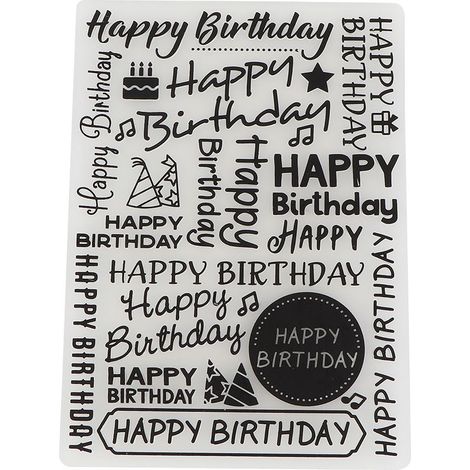 Coffret de 6 Pochoirs Anniversaire pour Estampage et Décoration d'Album Photo DIY (1/5)