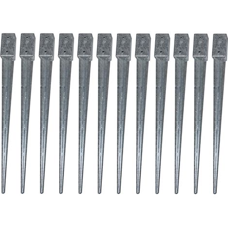 Estexo – Ancrage au sol à douille d'impact 71x71mm 900mm – Acier galvanisé – Fixation rapide sans béton – Lot de 12 manchons (1/4)