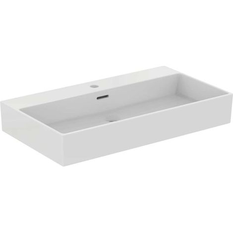 Ideal Standard Extra - Lavabo da appoggio 80x45 cm, con troppopieno, foro per miscelatore, bianco T389901 (1/4)