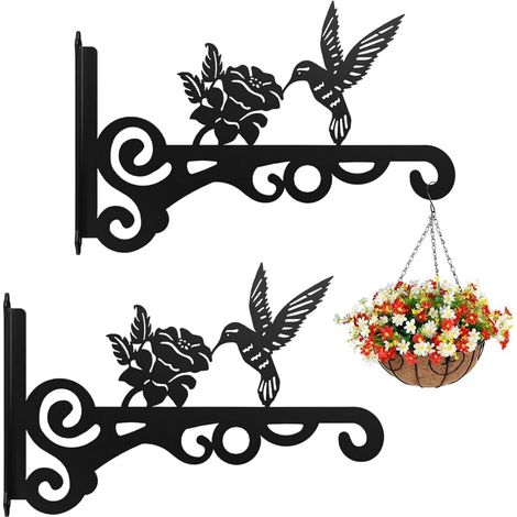 Pcs Suspension Plante Extérieur, Crochet Pot de Fleur Suspendu Fer Forgé, Crochet Suspension Plante en Forme de Rose et Oiseau, pour Lanterne (1/5)