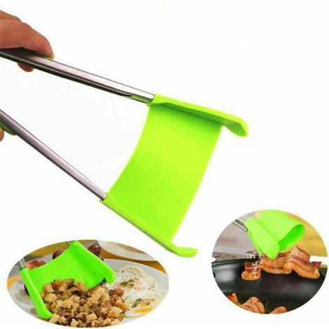PINZA DA CUCINA SILICONE SPATOLA ANTIADERENTE PALETTA CIBO CLEVER TONGS 2PCS