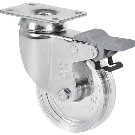 rueda giratora placa freno cromada 10bhdfd60-bpc policarbonato transp.liso (1/2)