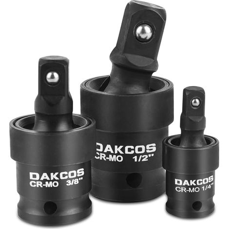 Lot de 3 cardans à chocs, adaptateurs pour douille 1/4" 3/8" 1/2" (1/5)