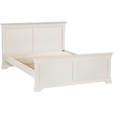 Bordeaux 4 Feet 6 Inches Bed Frame with High Foot End - L208 x W105 x H152 cm - Ivory