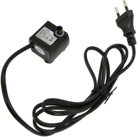 Mini-Tauchwasserpumpe, einstellbar, leise, IPX8, wasserdicht, Springbrunnenpumpe mit Saugnapf für Aquarien, EU-Stecker 220–240 V, INHHUB