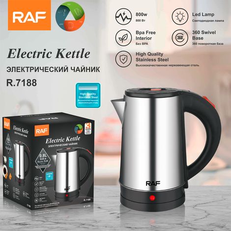 Bouilloire électrique en acier inoxydable de style européen, 0,8 L, avec fonction d'arrêt automatique. (1/5)