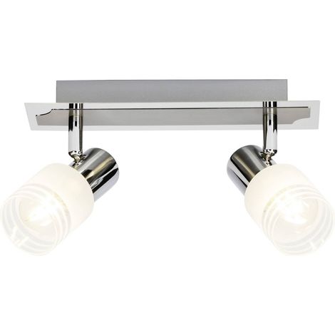 BRILLIANT Lampe Lea LED Spotbalken 2flg eisen/chrom/weiß 2x LED-D45, E14, 4W LED-Tropfenlampe inklusive, (450lm, 2700K) Energiesparend und langlebig durch LED-Einsatz (1/2)