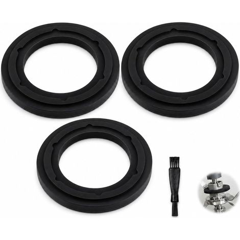 Set of 3 Silicone Gaskets 50 mm with 1 Cleaning Brush (1/5)