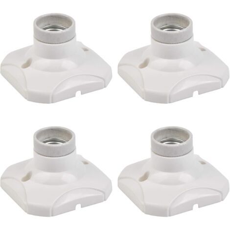 PCS Douille pour Ampoule E27 LED Porte-Lampe E27 Support Douille E27 Murale E27 Base avec Support pour Couloirs, Escaliers, Chambres, Cuisines (AC 220-250V, Blanc)dengyank (1/4)
